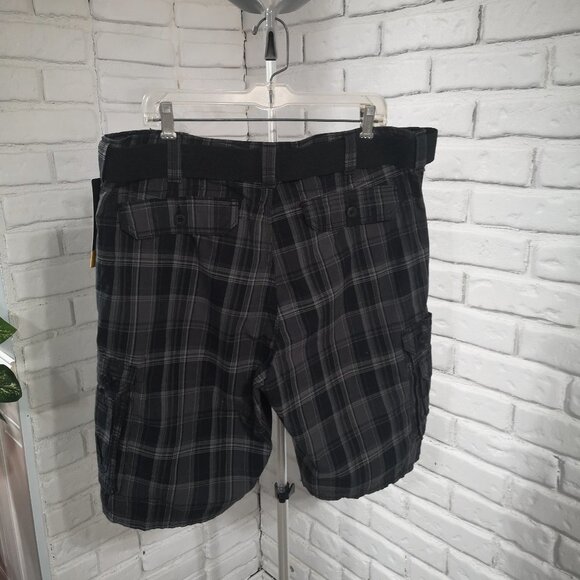 NWT Lee Men's Size 38 Waist Grey & Black 100% Cotton Plaid Shorts - Picture 2 of 11